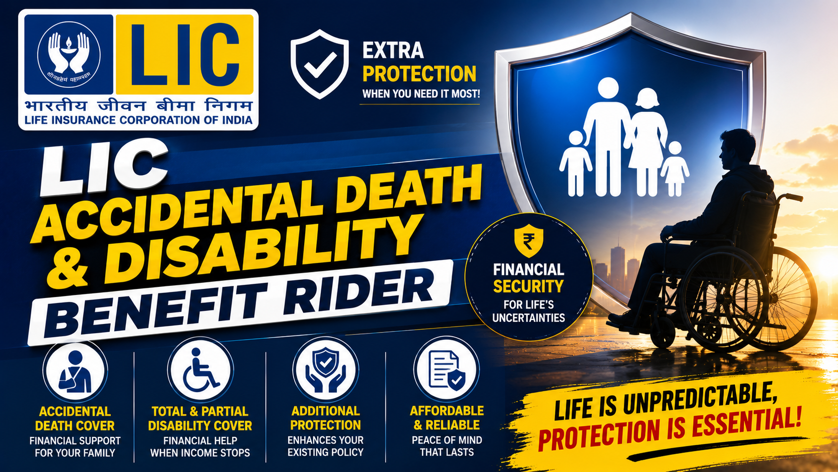 LIC Accidental Death & Disability Benefit Rider Calculator