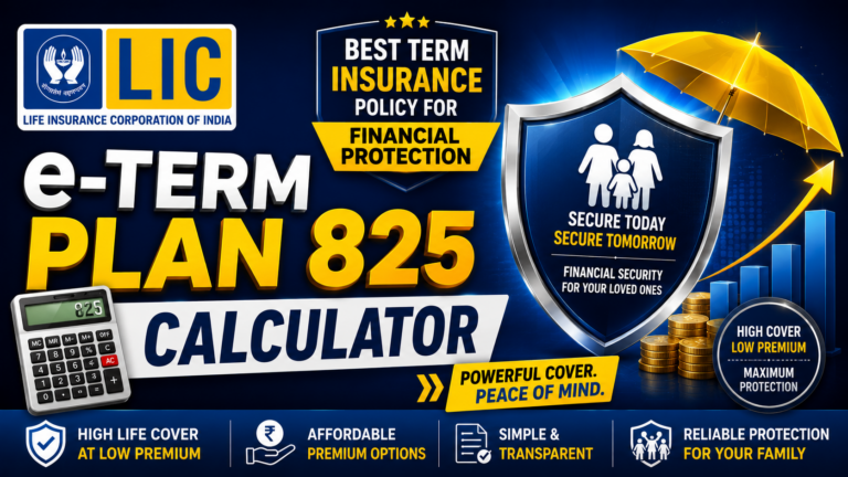 LIC e-Term Plan 825 Calculator