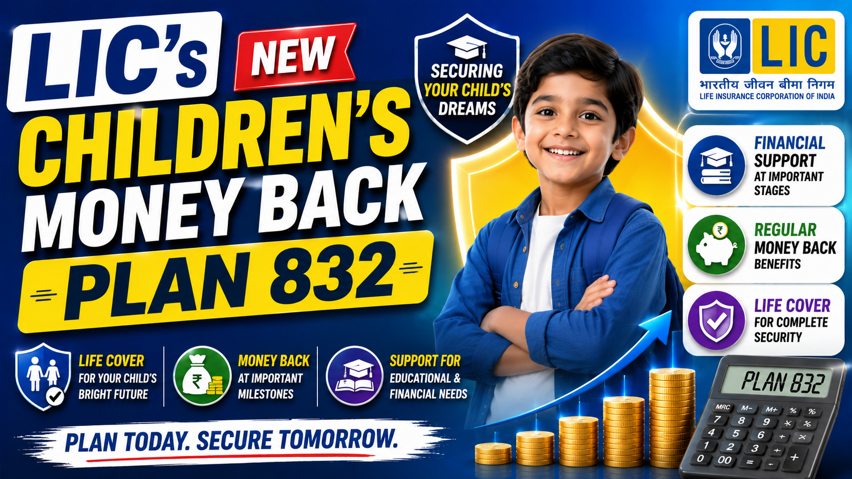 LIC New Children's Money Back Plan 832